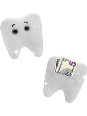 GIANT MICROBES Tooth Fairy Pillow with Money Pocket White NWT